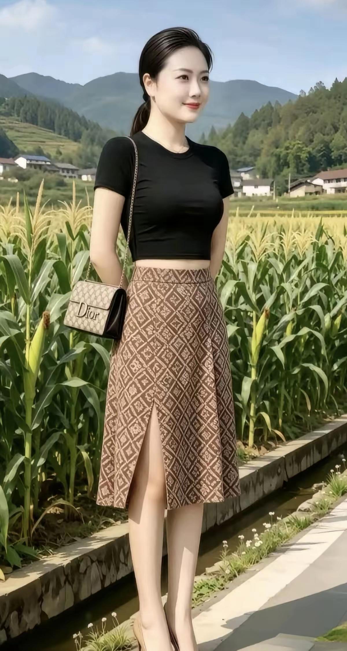 山村姑娘本色颜值，有清纯自然之美！
山村姑娘勤劳勇敢，有吃苦耐劳之美！
山村姑娘