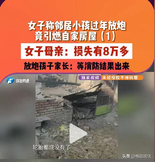 河南周口，太康县。大过年的，李女士家的三间瓦房突然起火，半小时不到，房梁、拖拉机