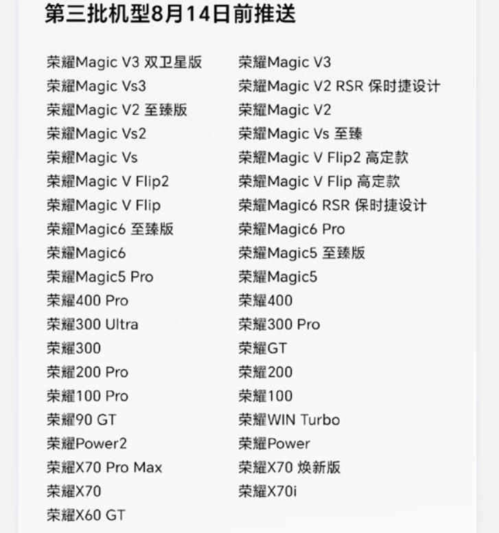 10推送！荣耀这波操作，老机型用户坐不住了
MagicOS 10八月版带着七大A