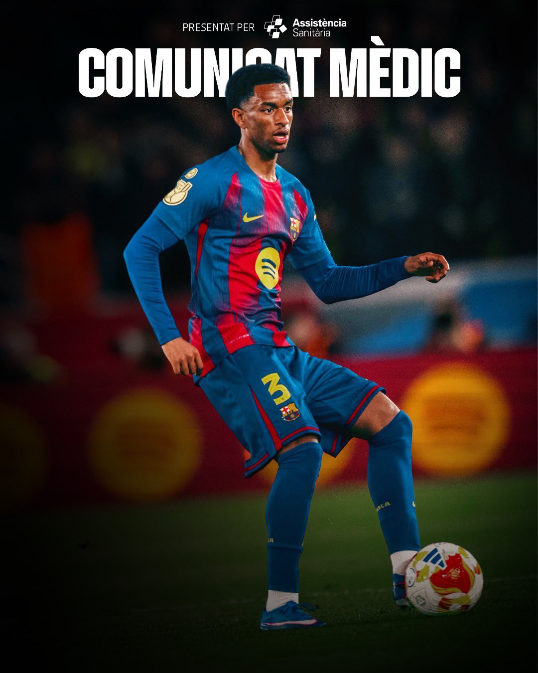 官方：巴尔德伤停7周，孔德根据他恢复情况决定出战时间。巴萨巴萨3比0马竞巴萨vs