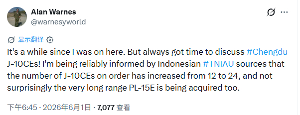 🔸根据艾伦·沃恩斯（Alan Warnes）的说法，印度尼西亚空军（TNI-A