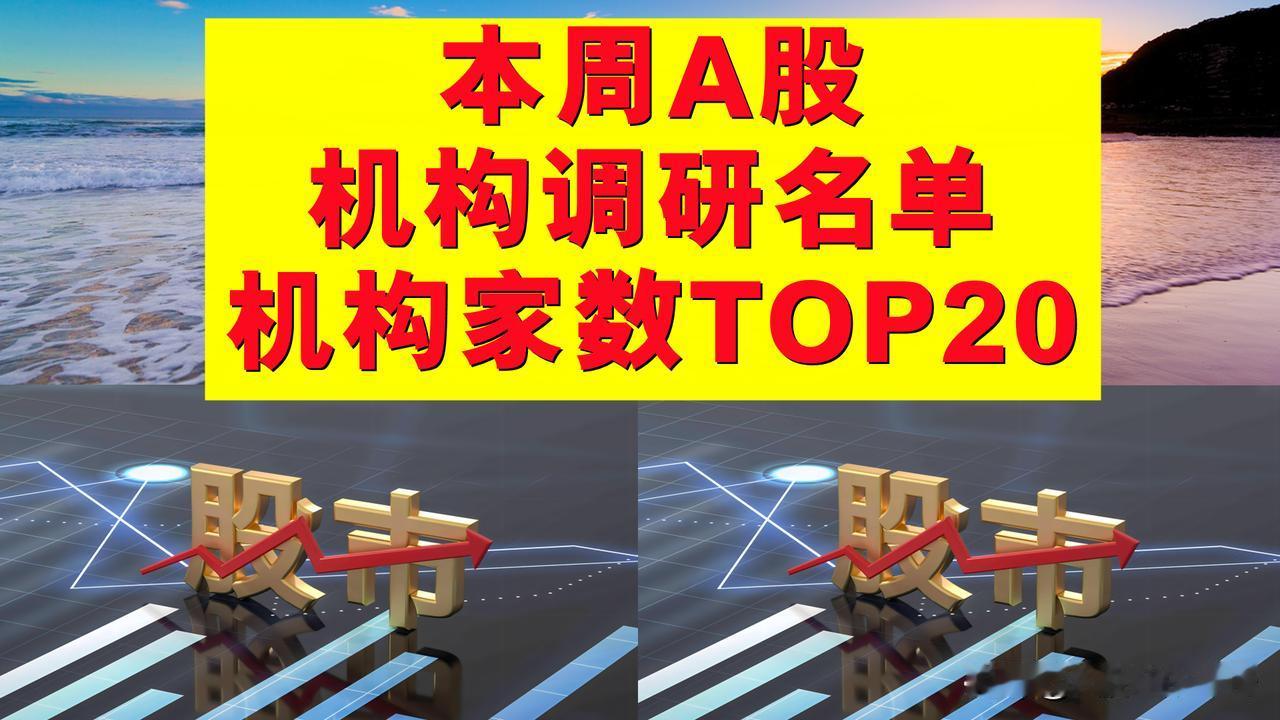 本周A股机构调研名单，仅列示调研机构家数排名前二十的名单。

本周A股迎来二周连