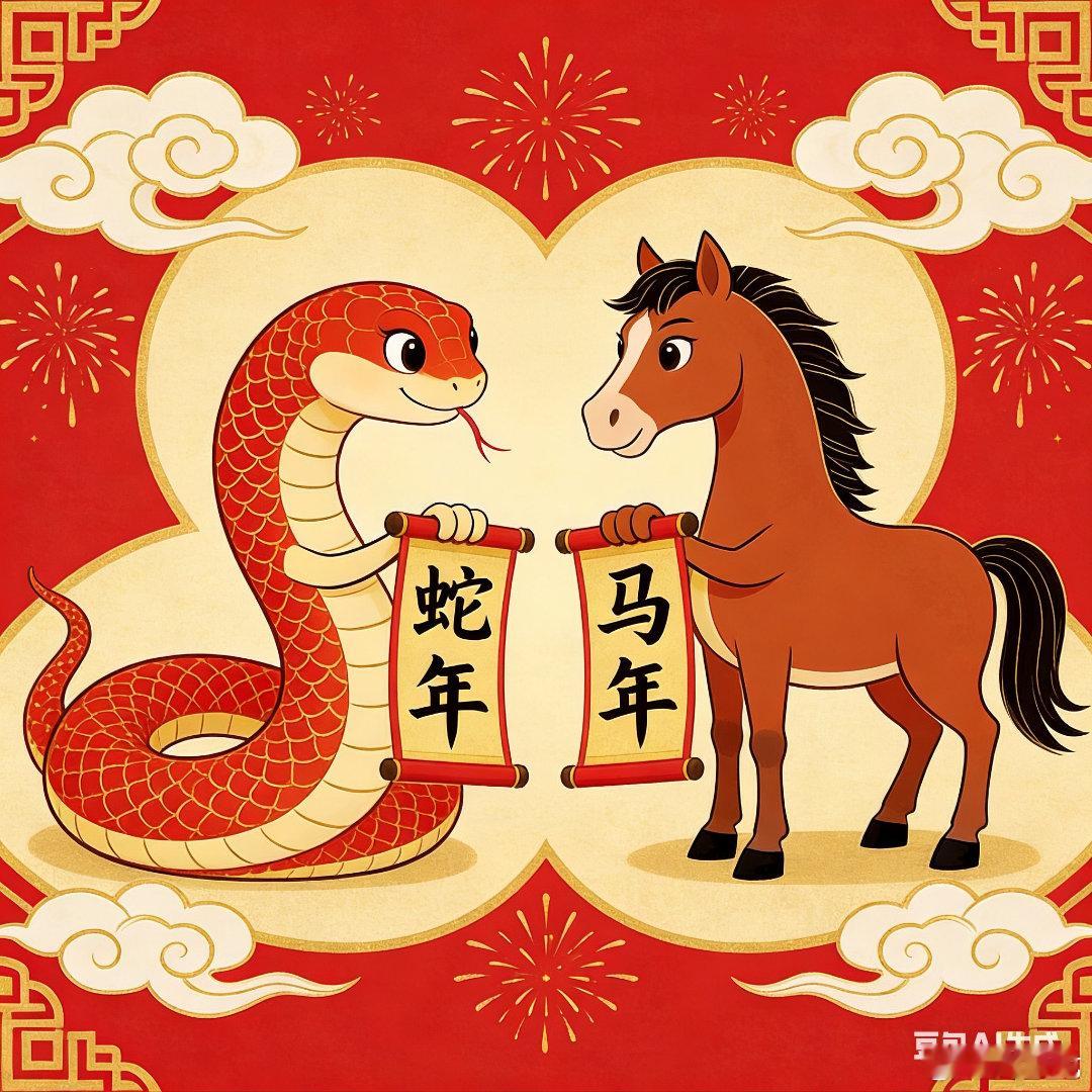 马年接福发博接整年福气，一马当先迎好运！ 