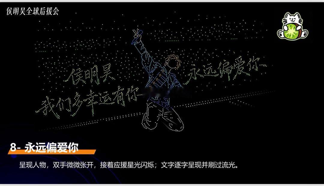 侯明昊无人机应援 光影变幻浪漫至极，夜空定格美好画面，用独一份的应援守护少年一路
