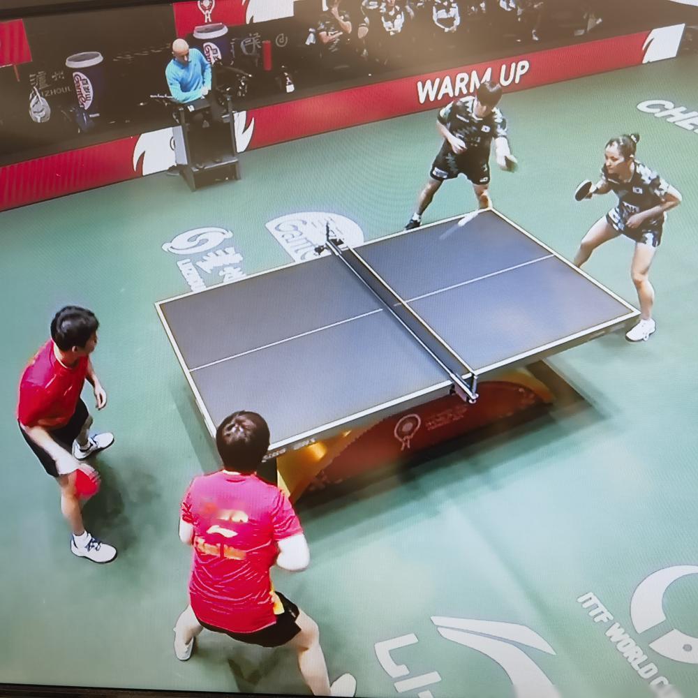 莎莎终于轮休了
​
今天上午10点，中国队对阵韩国队，国乒的排兵布阵如下：
​