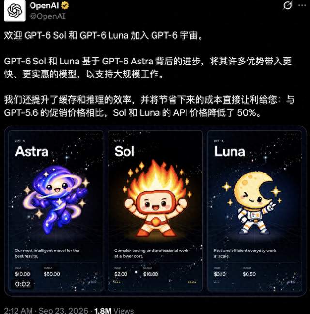 GPT-6 Sol 与 Luna 突袭 Opus 5.5！同档价格直接砍半