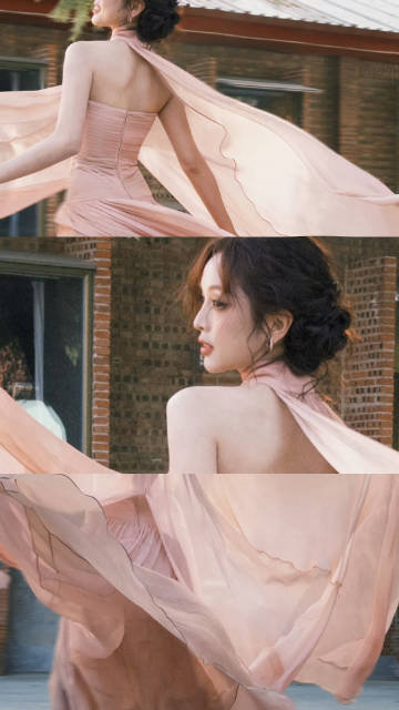 吴宣仪好美的背吴宣仪高开衩粉裙 吴宣仪高开衩粉裙 ​​​