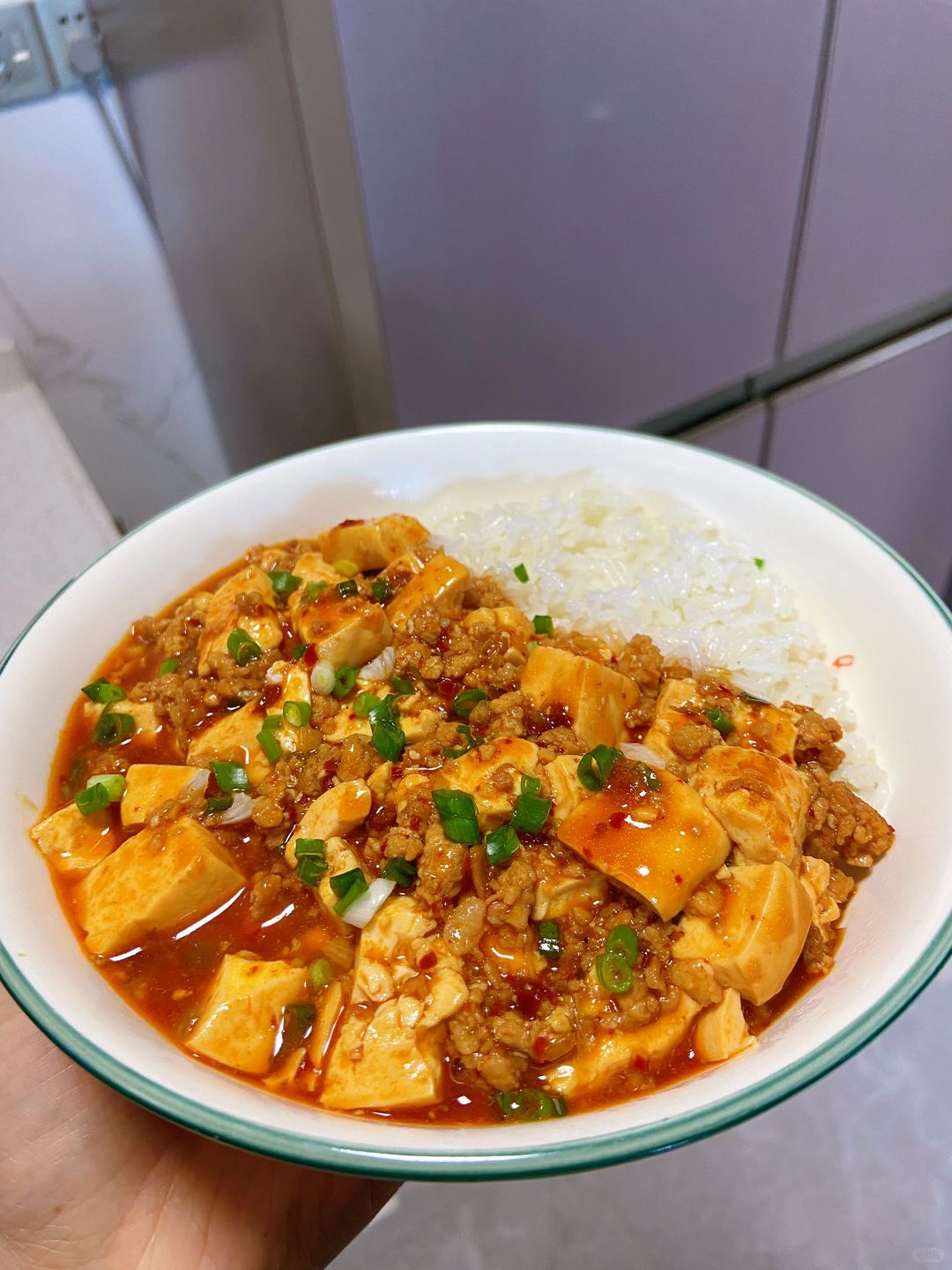 鲜香嫩滑的肉末豆腐饭  轻松搞定饭渣宝宝！！