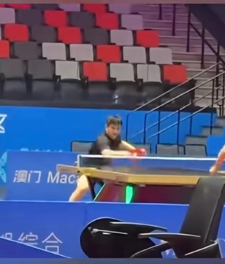 樊振东昨天到了澳门，
但是立刻就投入训练了，
上海队的队服还是很鲜艳的。
有网友