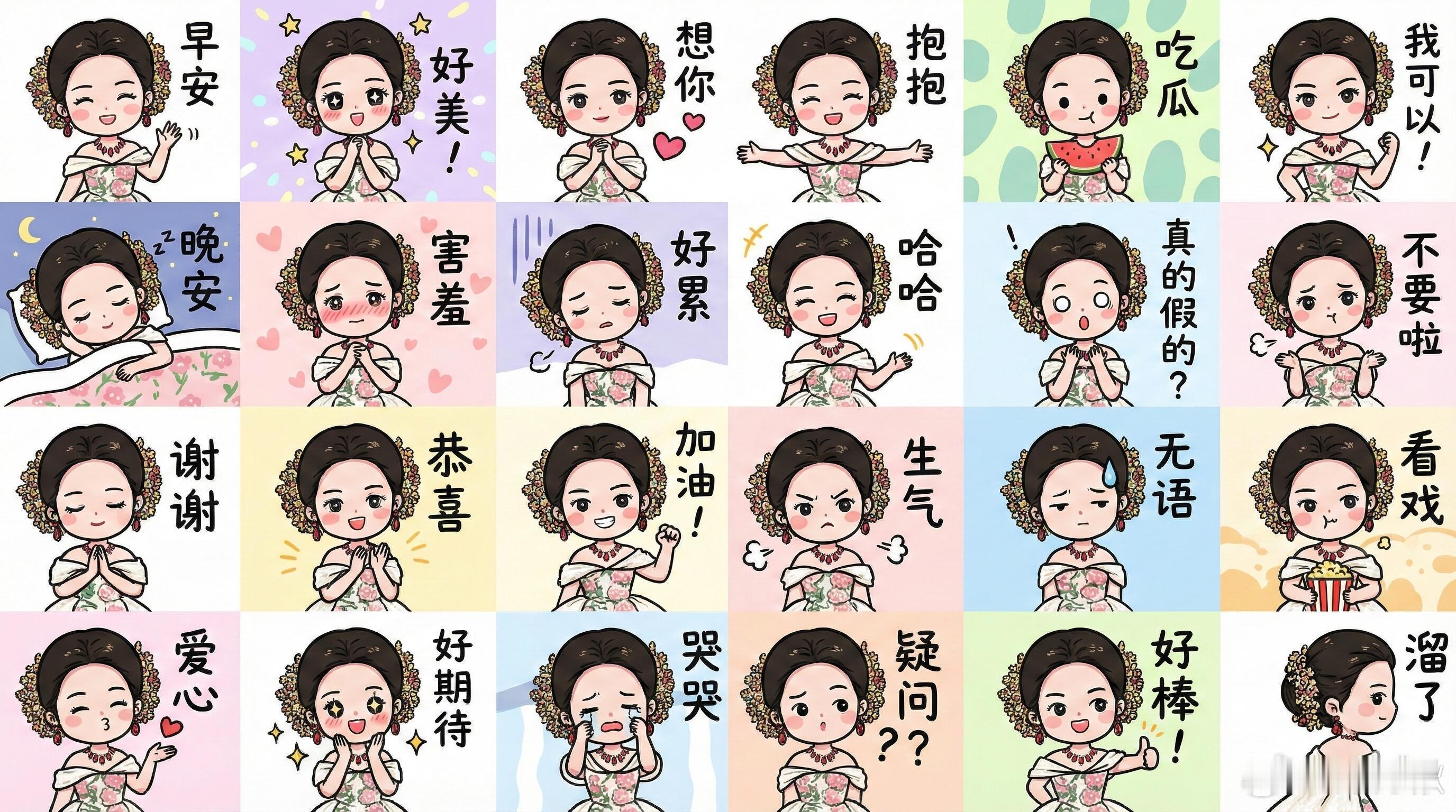 啊啊啊啊啊啊啊啊啊啊啊以刘亦菲Vogue盛典妆造为原型制作的Q版茜茜表情包微信上