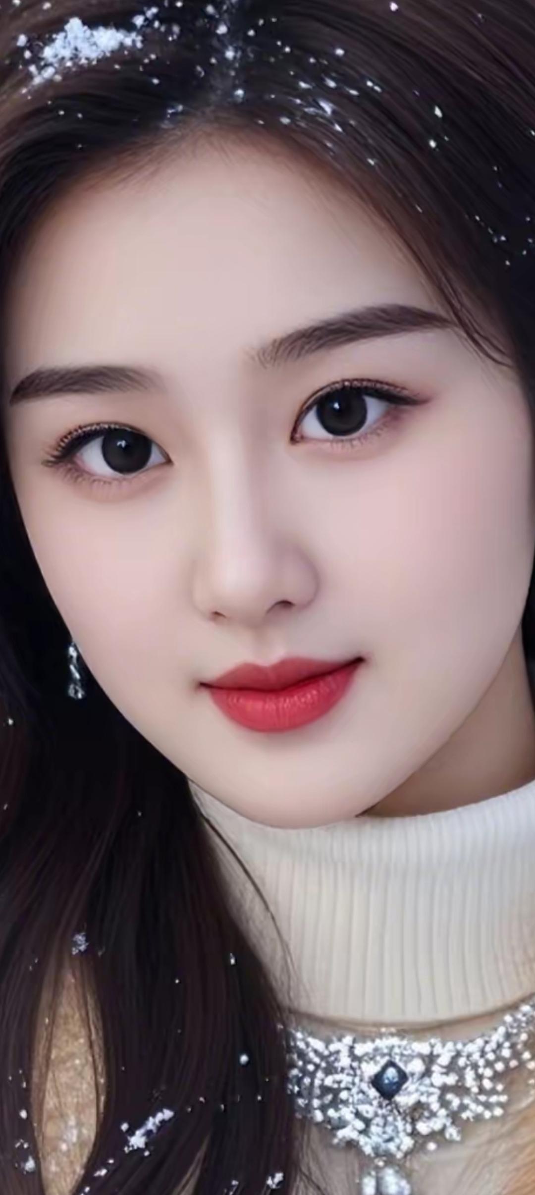 冬日仙气少女，雪中漫步，唯美动人