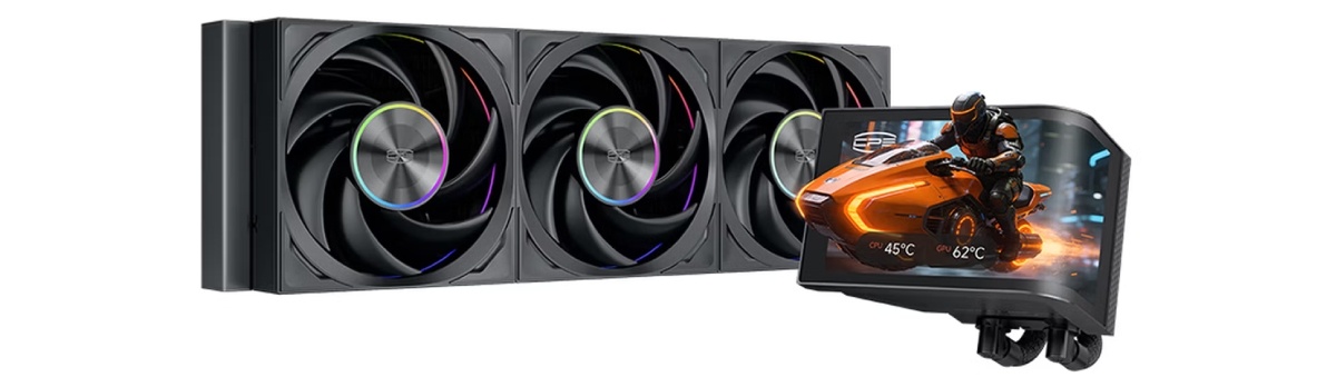 超频三推出DV360幻翼水冷搭载6.67英寸2K曲面屏幕，黑白同价1399元近日