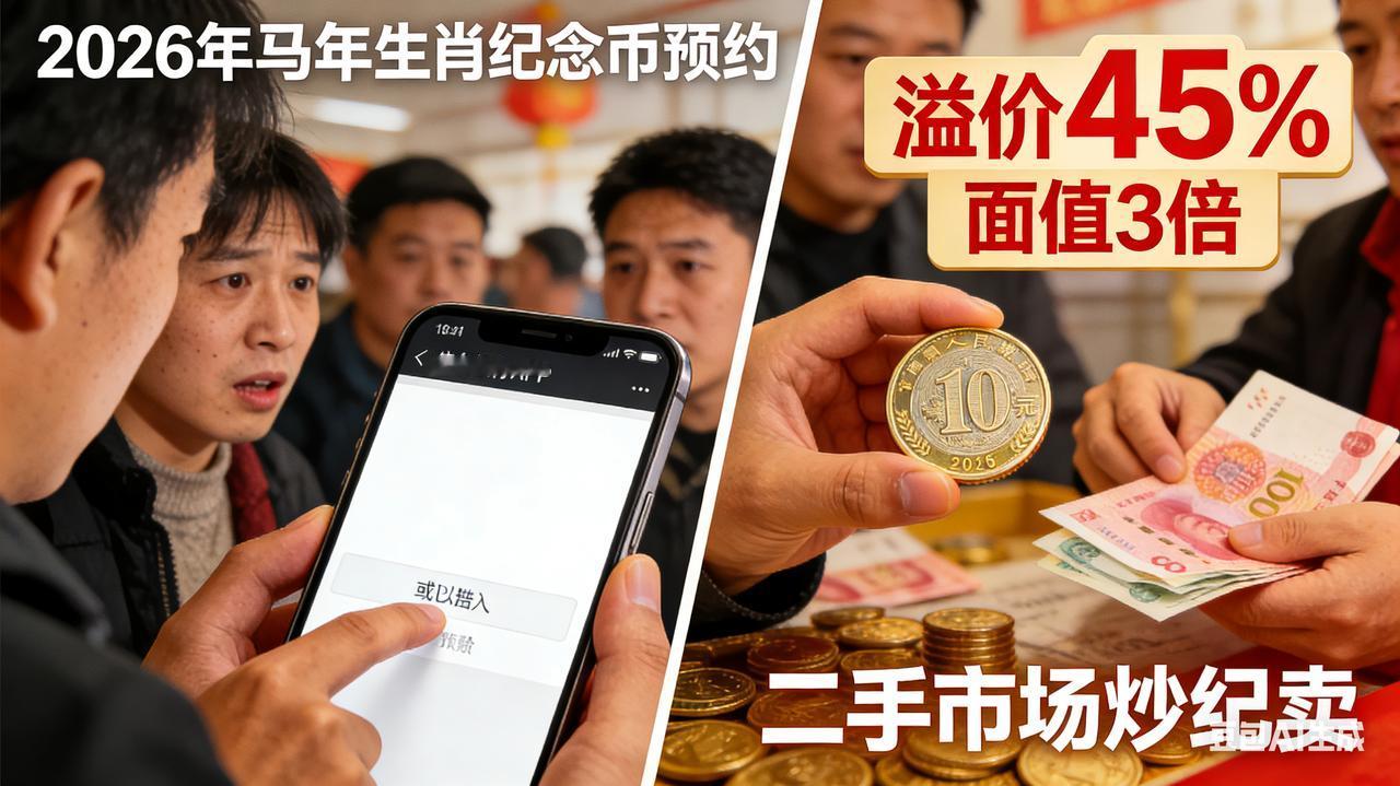 2026年马年生肖纪念币预约热潮于昨晚10点达到巅峰。众多市民紧盯着手机屏幕，疯