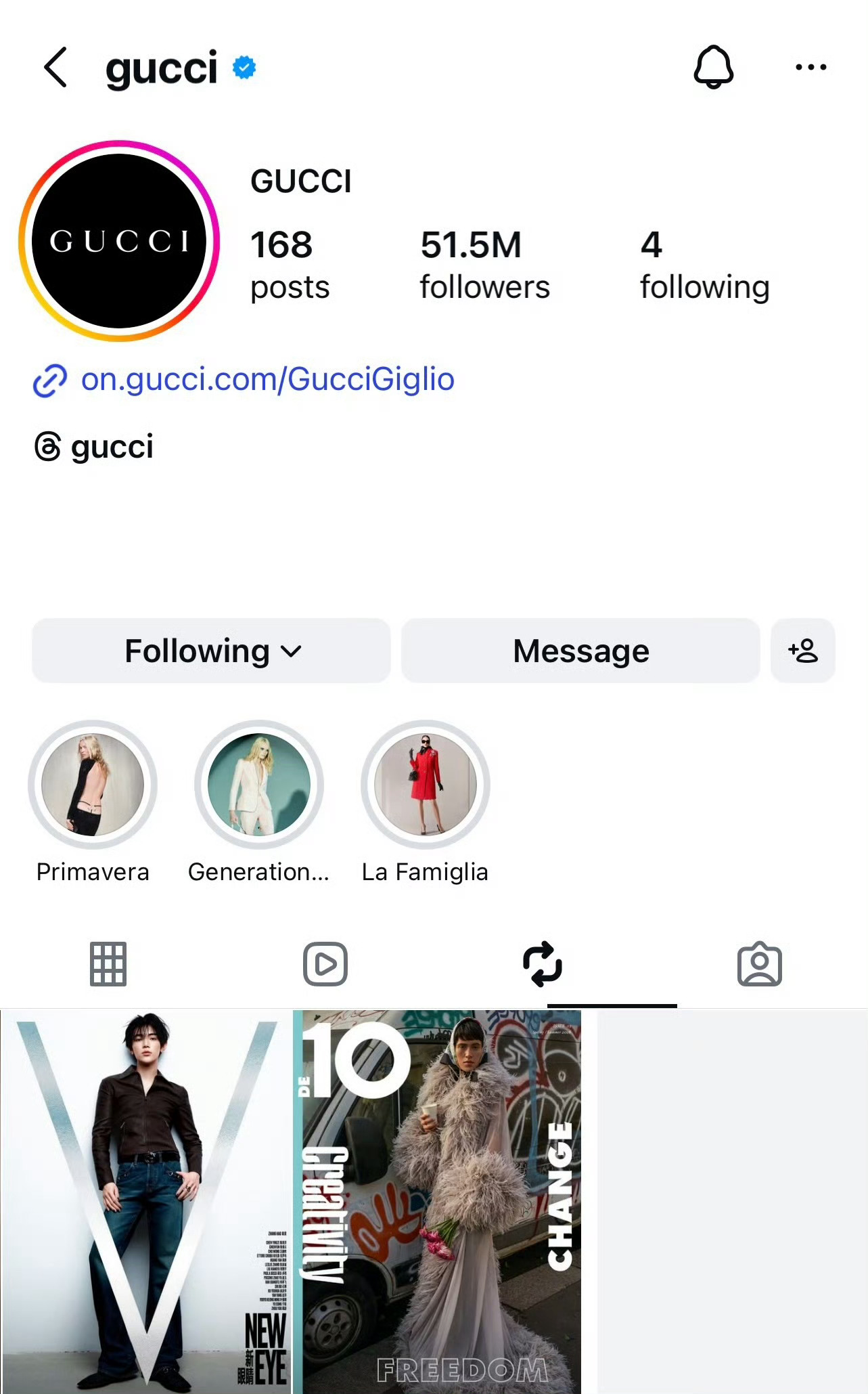 章昊gucci品牌好友GUCCI官方外网认领章昊V中文版封面 Gucci小王子表