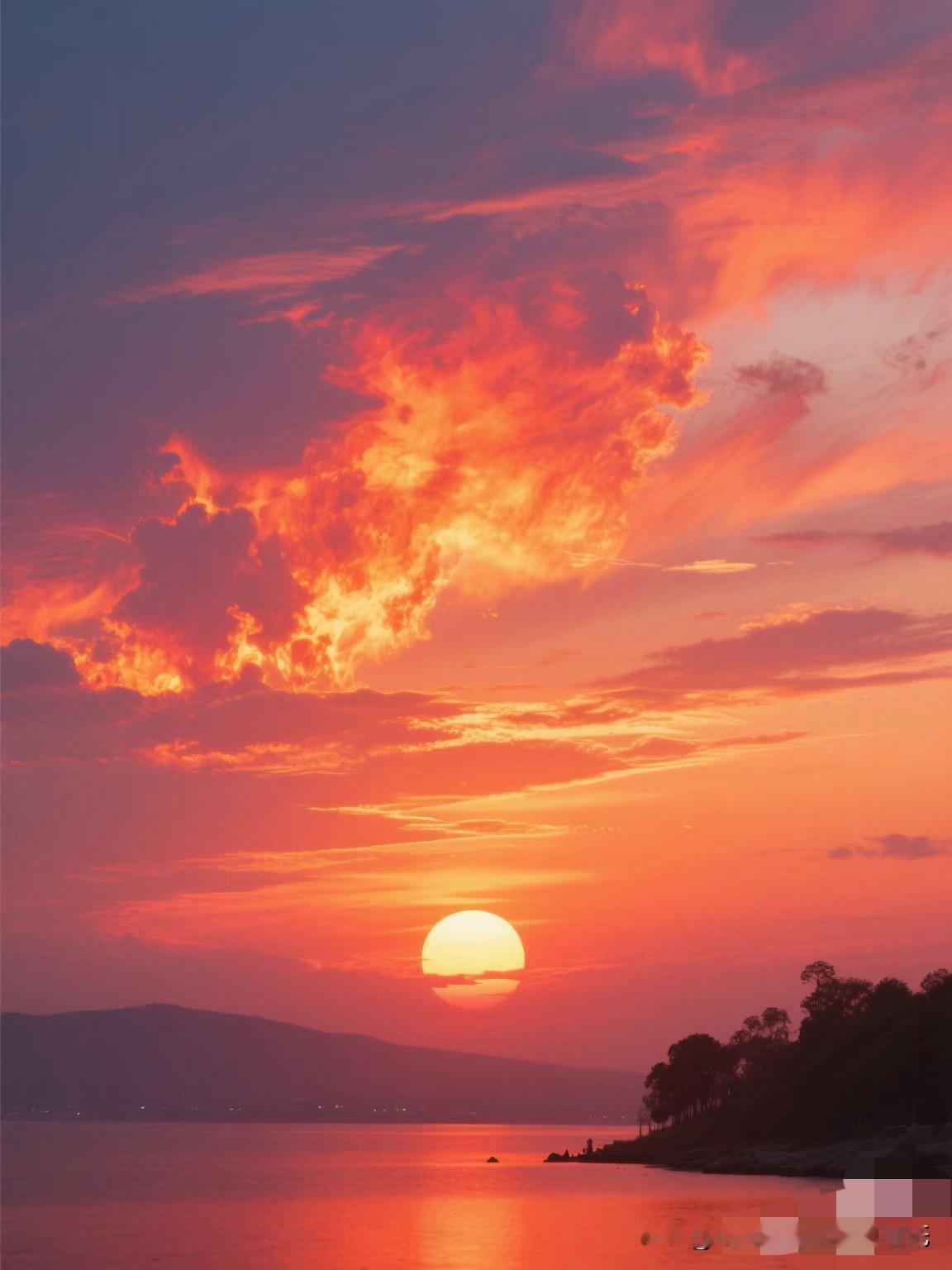 发张你手机里最美的夕阳照可以吗