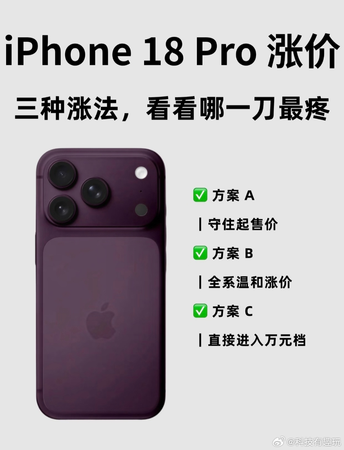 iPhone18Pro起售价或9999元这意味着苹果面临一个很尴尬的问题如果维持