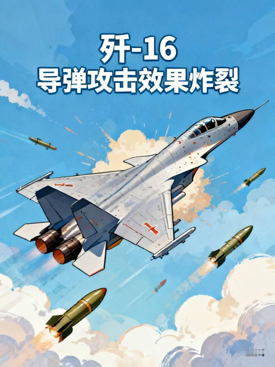 歼-16战机的导弹攻击效果极为震撼！它被军迷们赞誉为“炸弹卡车”，载弹量高达12