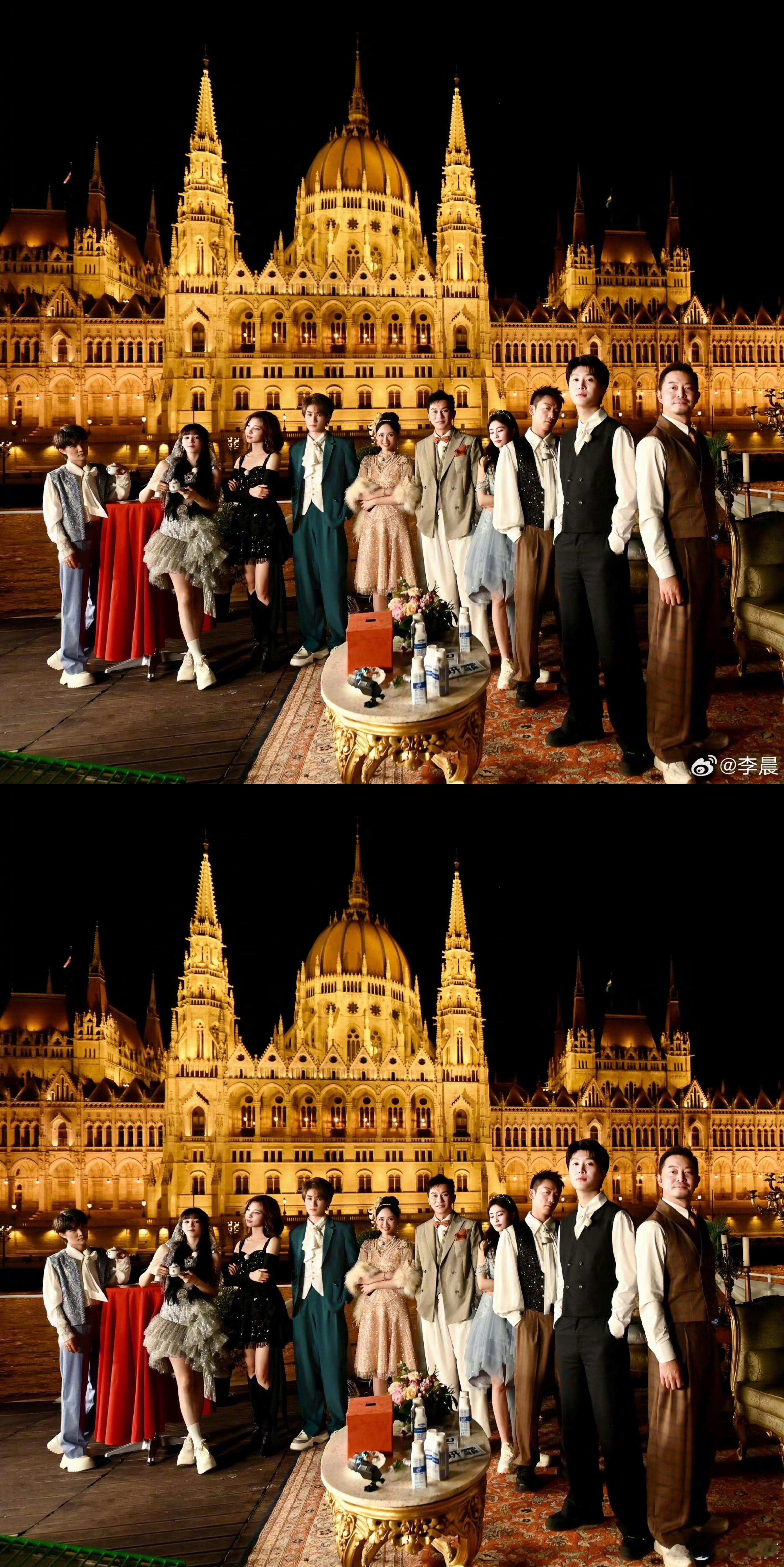 #李晨晒跑男布达佩斯合照#李晨发布跑男家族在布达佩斯的合照，这难道不是妥妥财阀家