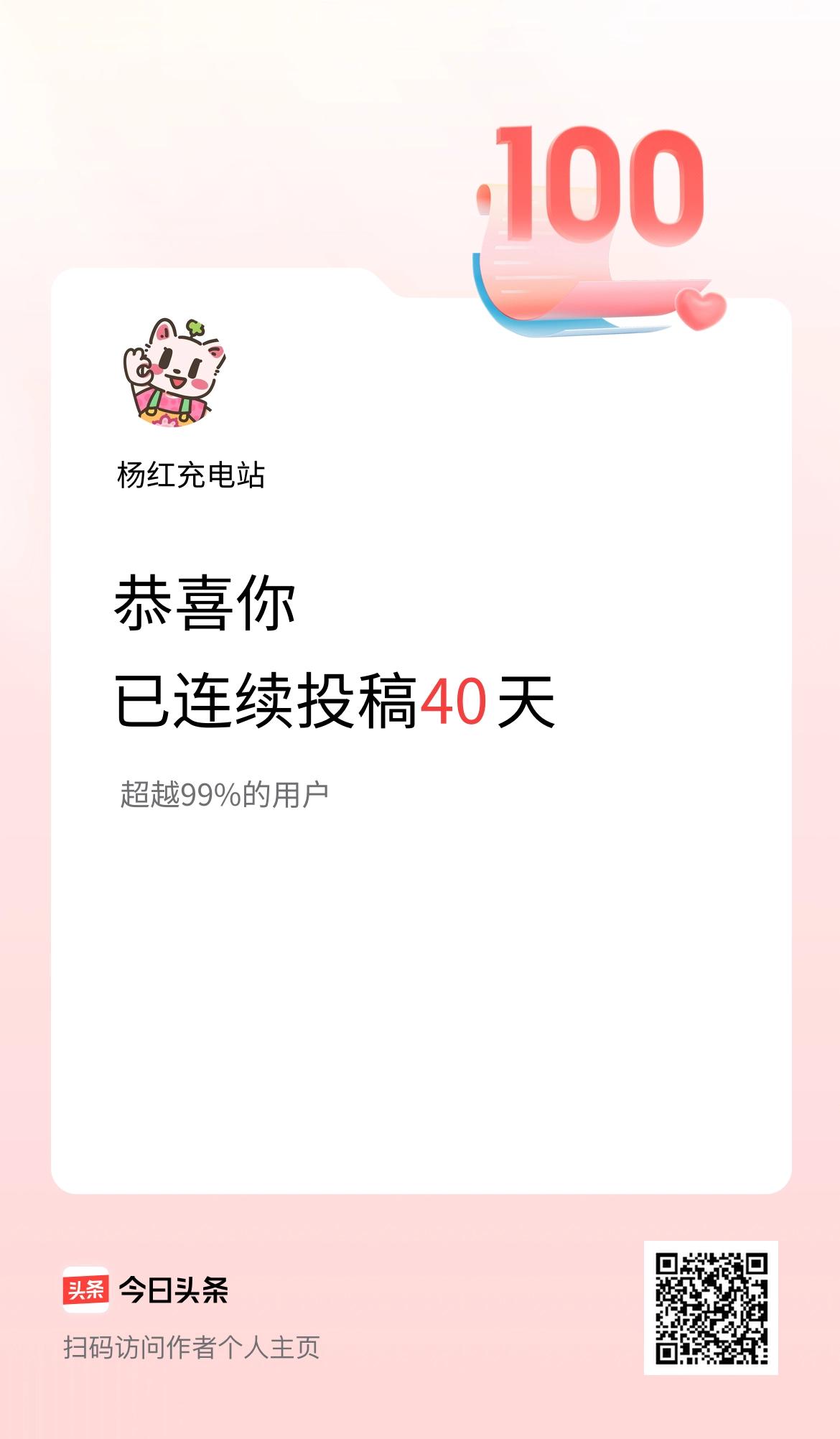 我在头条连续投稿40天