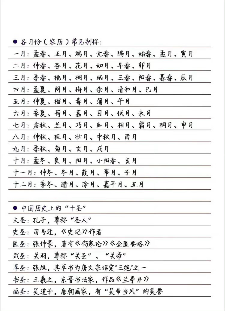 中国历史文化常识总结 ​​​