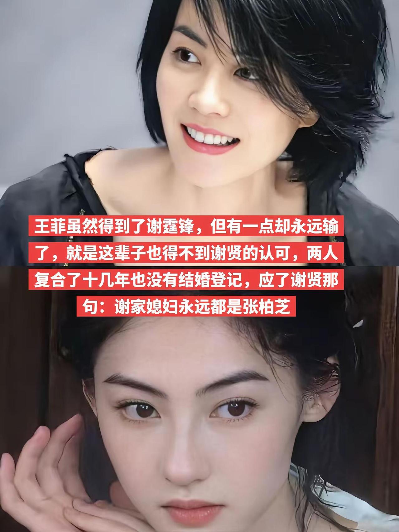 不得不说两父子的情史都有点像，与发妻有了孩子，后面的女人都只是情人身份谢贤谢霆锋