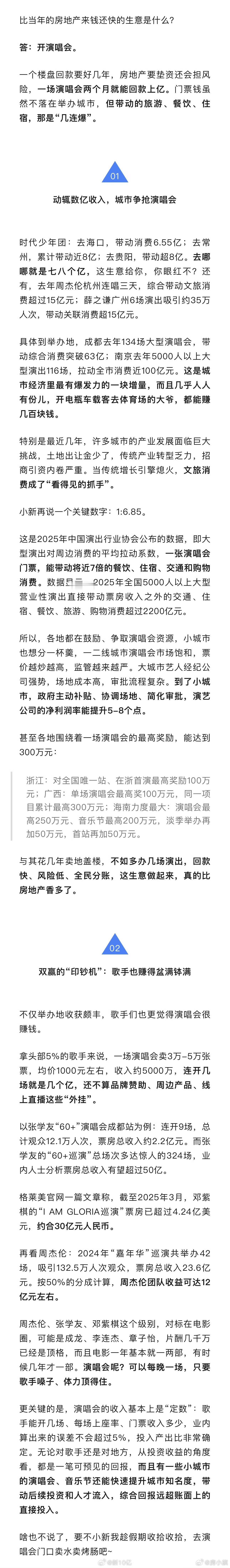 《开演唱会，能赚几个亿》 
