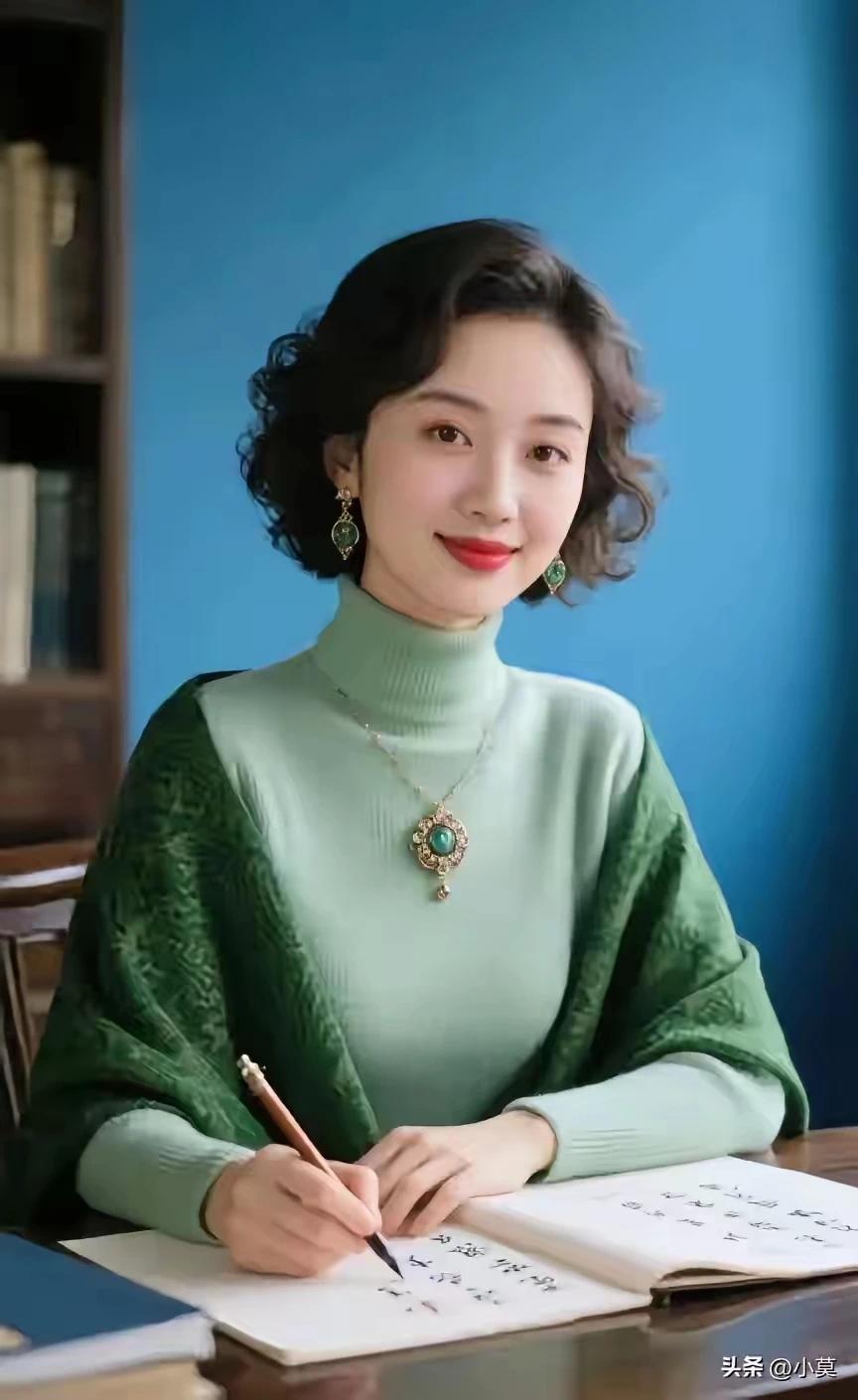 清早梳妆坐镜前，
手捧诗书读几篇。
腹有才华模样俏，
美貌智慧亦双全。