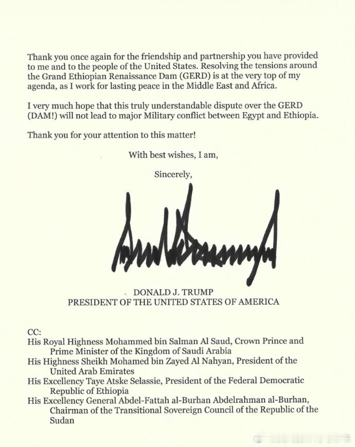 【黄金时代】川普感谢埃及总统塞西在斡旋中东和平过程中的努力川普：白宫华盛顿202