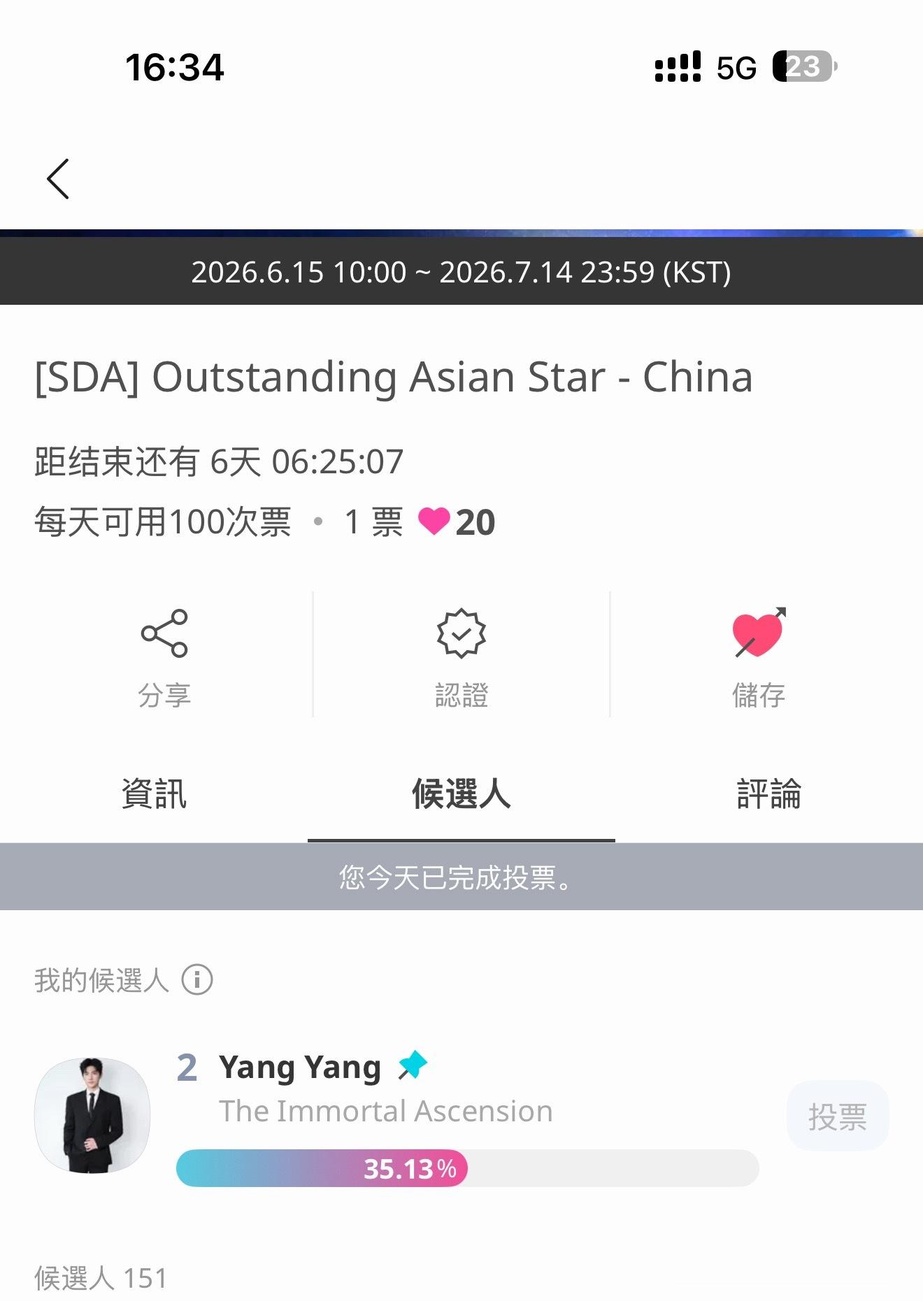 来劲了  每天坚持投完100票 