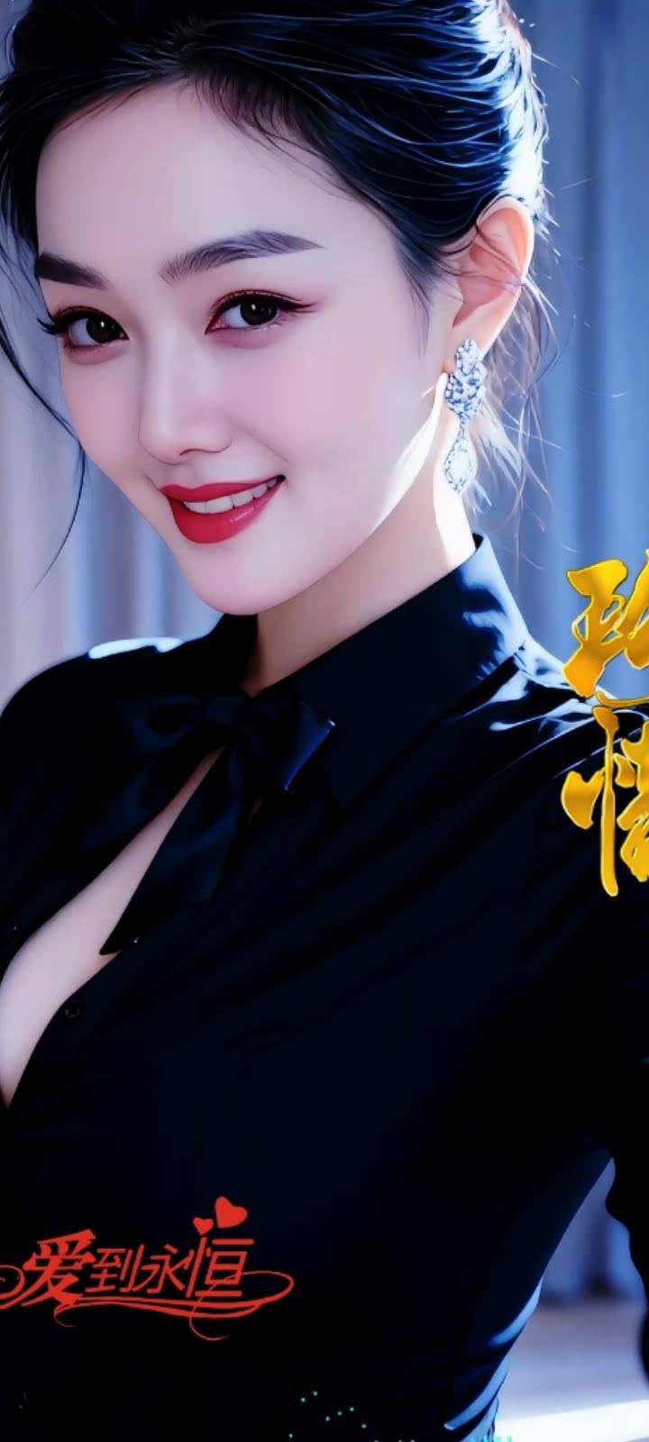 优雅黑裙，闪耀耳环，爱到永恒❤️