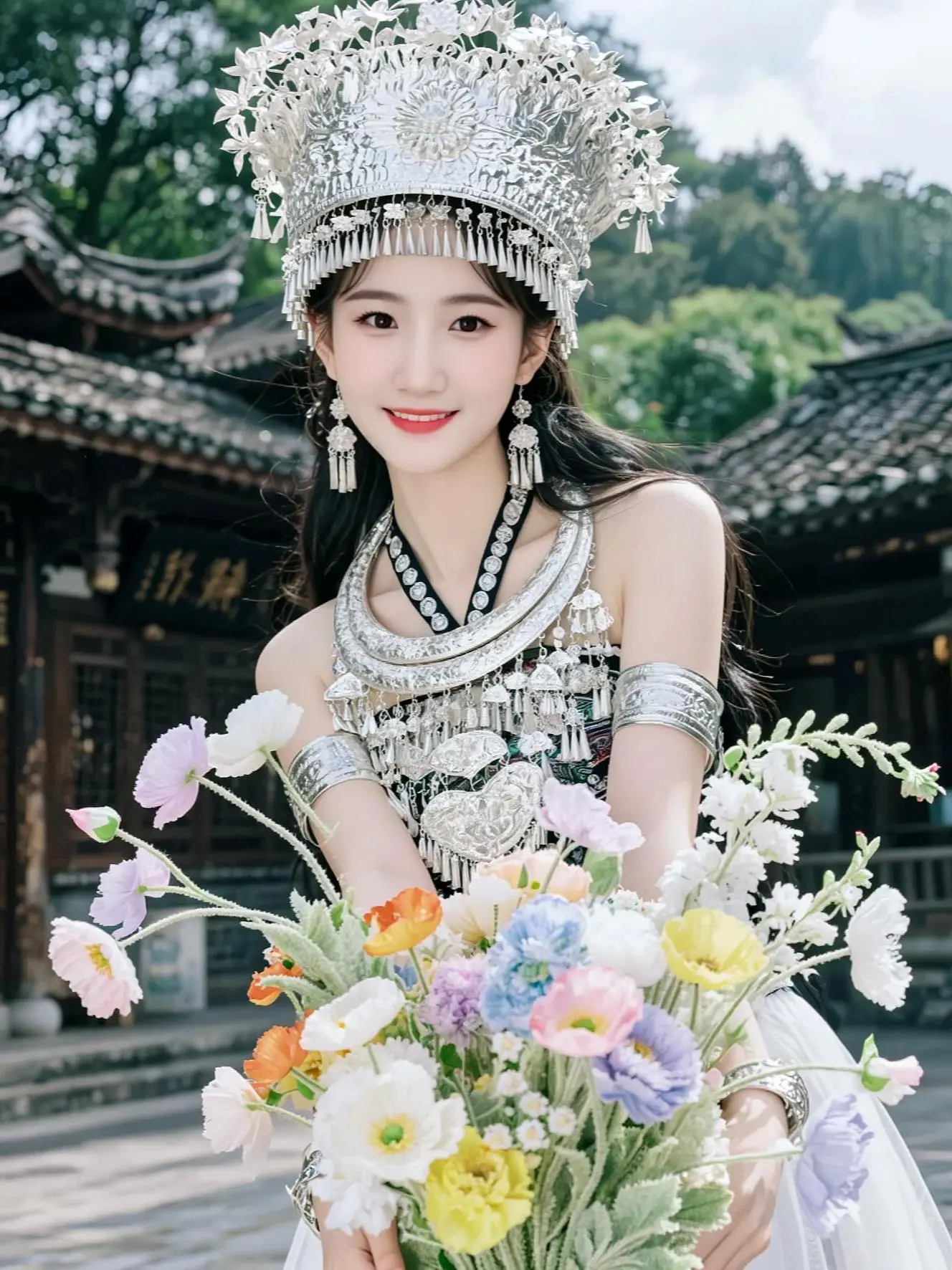 AI银饰花卉照 ai创作