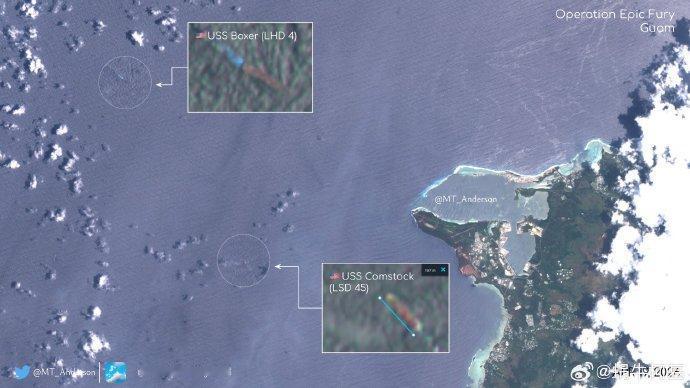 据媒体报道，4 月 19 日的卫图显示，拳师号两栖攻击舰 (LHD-4) 和康斯