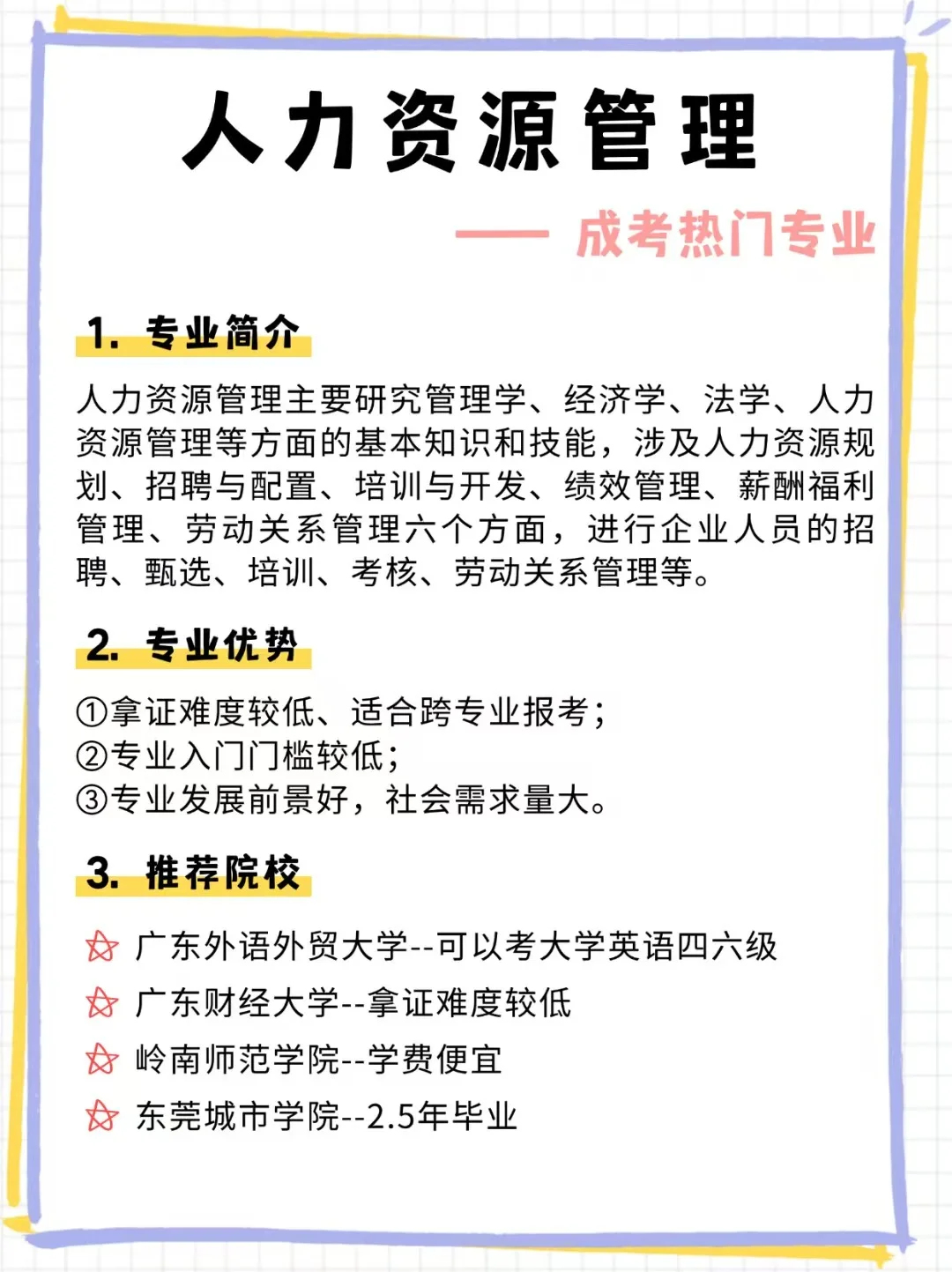 学历提升热门专业--人力资源管理