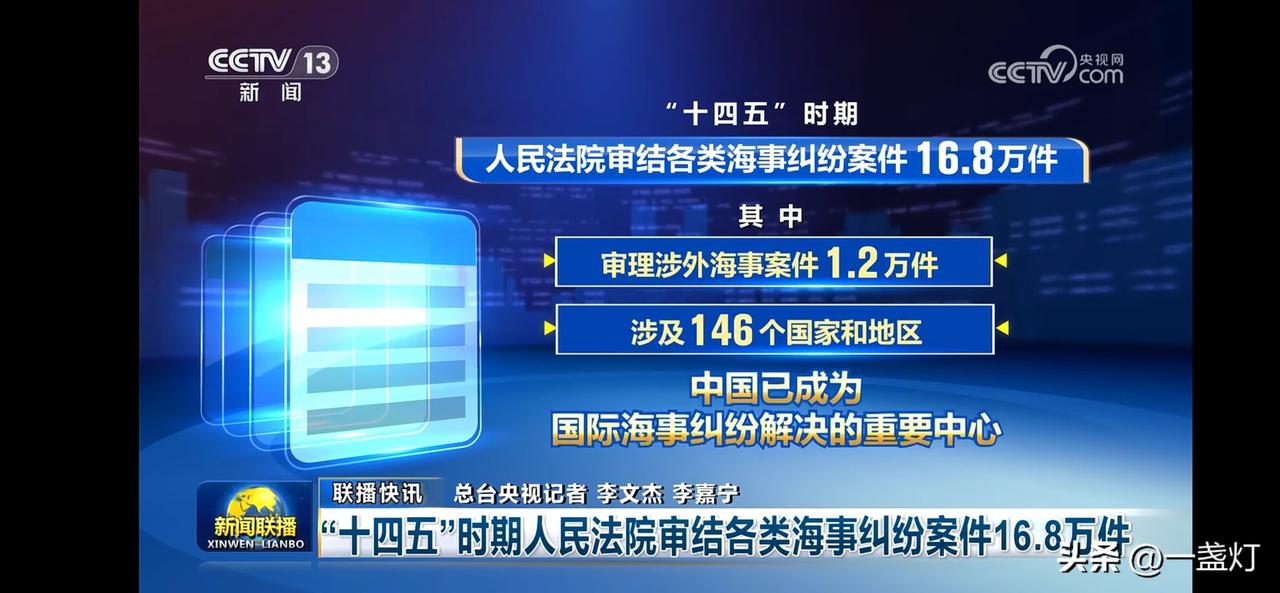 “十四五”时期，法院审结16.8万件海事纠纷案。