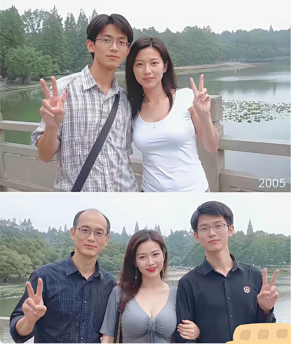 同一张取景地时隔多年合影，两人人生状态天差地别，自律健身和疏于保养一眼分出差距