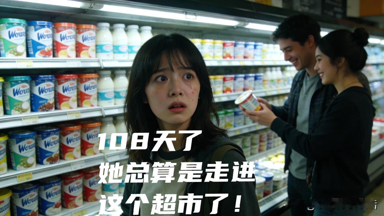 第108天，她总算鼓足勇气走进那家他们常去的超市。

       指尖碰到冰冷