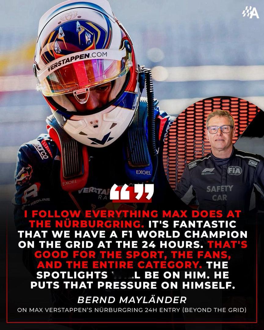 F1  美兰德叔叔十分关注和看好维斯塔潘参加耐力赛。（ESPN） 