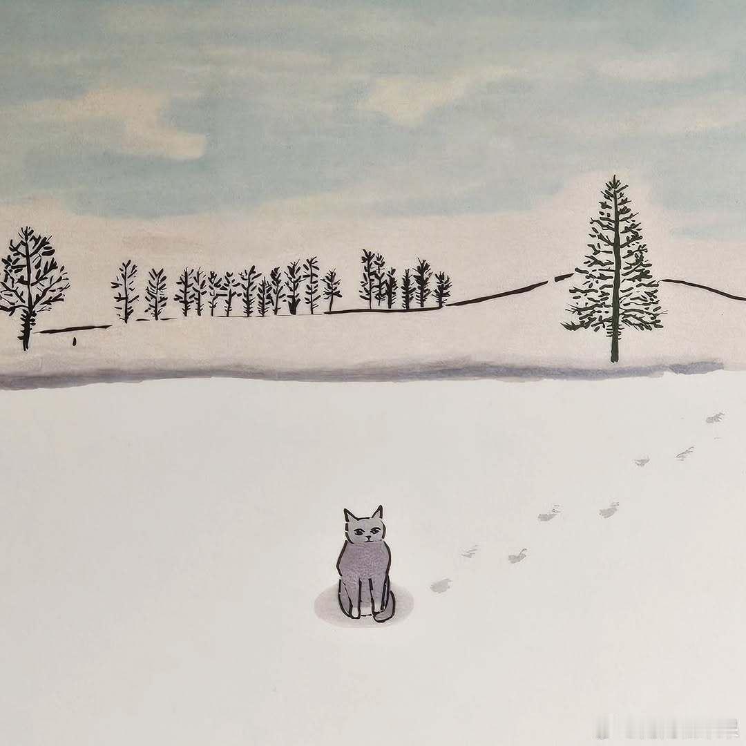猫画🐈❄️🐾🌲..cr：byeolnyang_e 