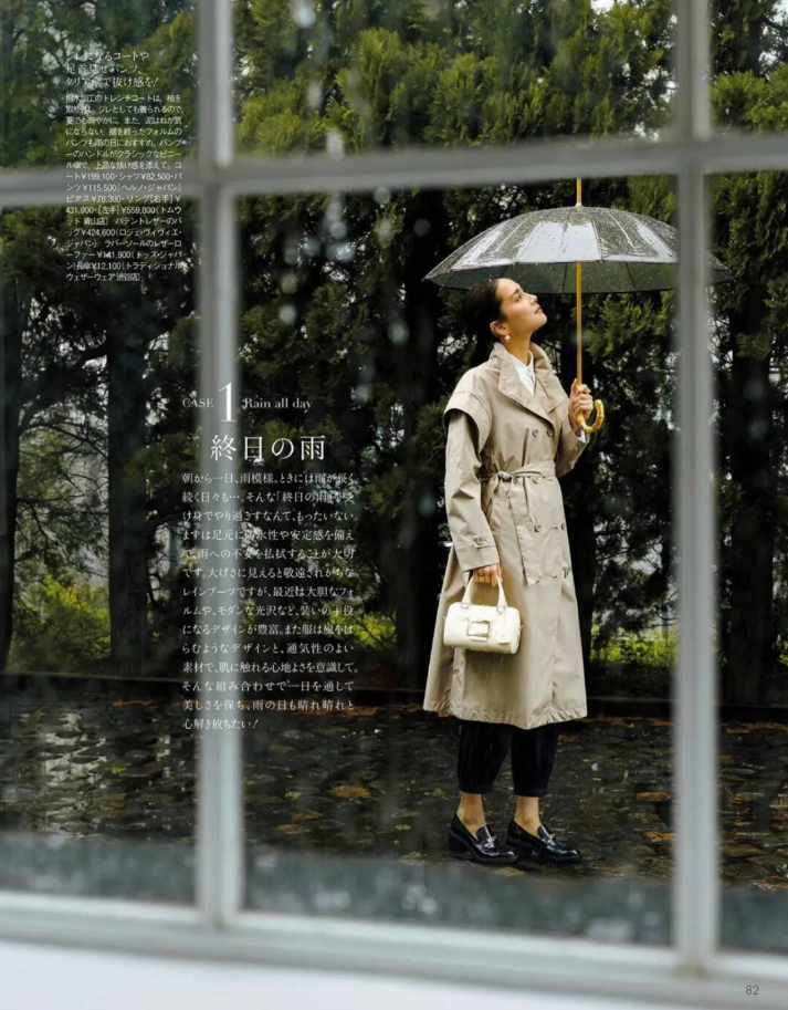 下雨的天气怎么穿？🌧即便下大雨，优雅也完全不能舍弃
