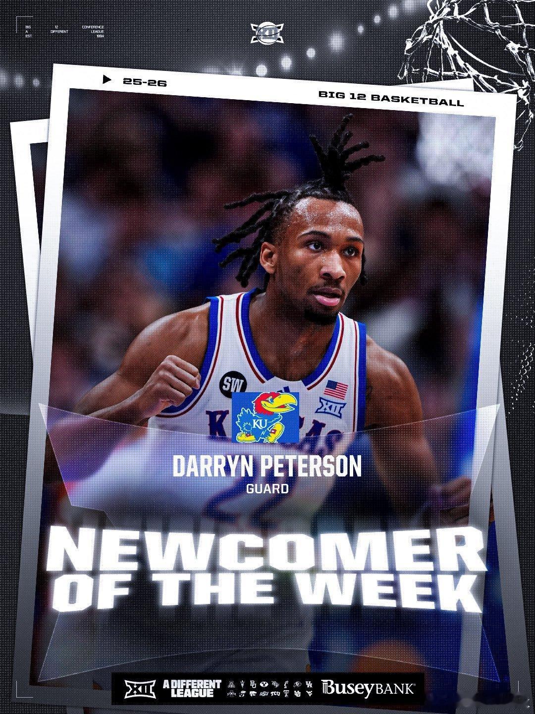 Big 12联盟第11周表现奖（2025-2026赛季）。NCAA男篮 最佳球员