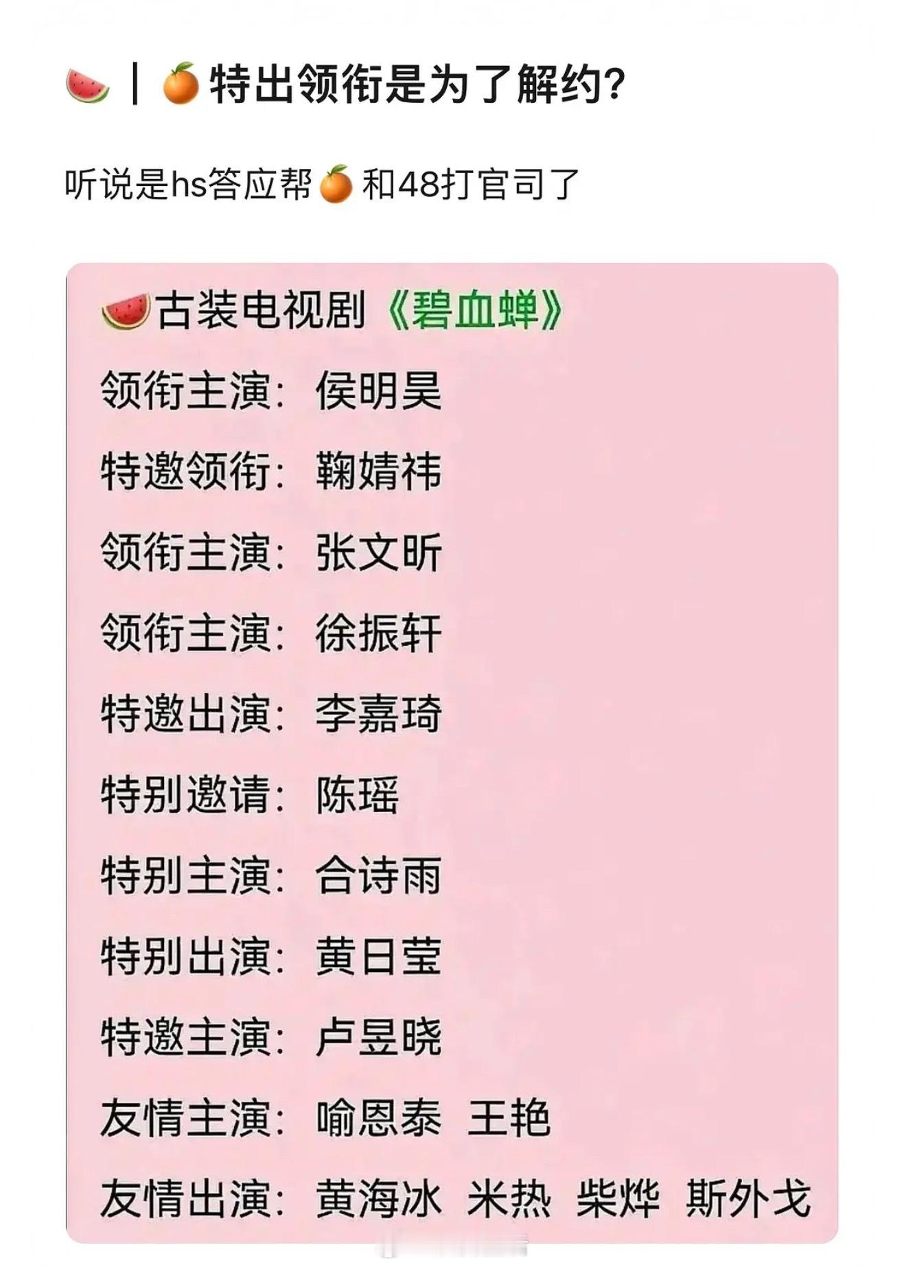 粉丝投稿碧血蝉女主到底是谁啊，怎么今天都在传鞠婧祎？ ​​​