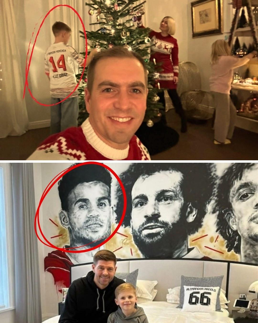 菲利普·拉姆 & 斯蒂芬·傑拉德，兩大傳奇的家裡都有路易斯·迪亞茲的影子❤️🤍