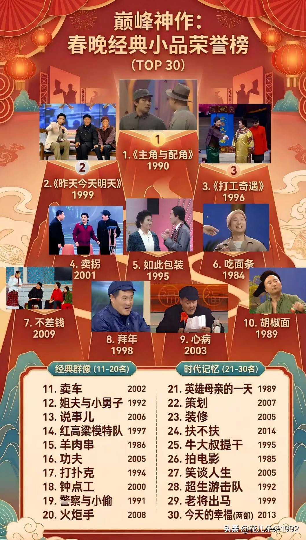 你心目中春节联欢晚会经典的小品有哪些？
     主角与配角，
懒汉相亲，
 梦