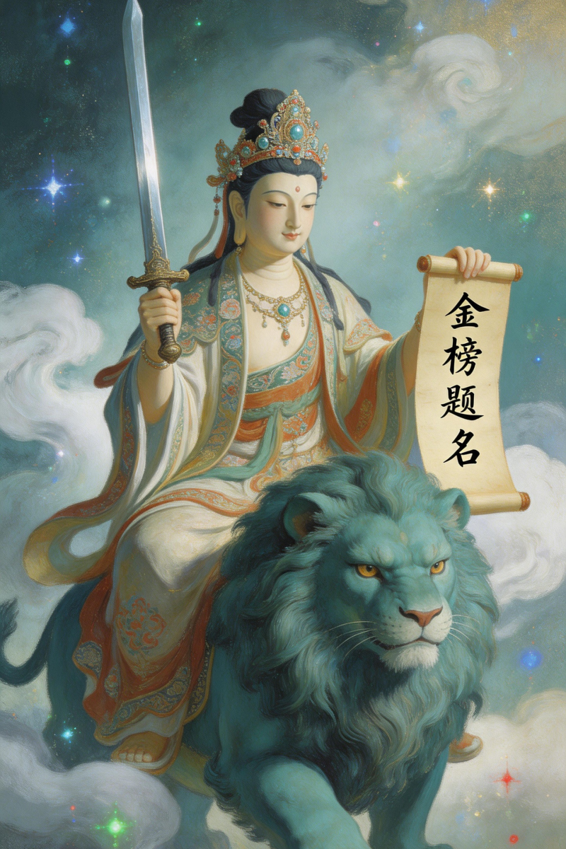 寒窗数载，今朝亮剑。祈文殊菩萨护佑，愿每一位参加高考的考生心有灵慧，答题顺畅，超