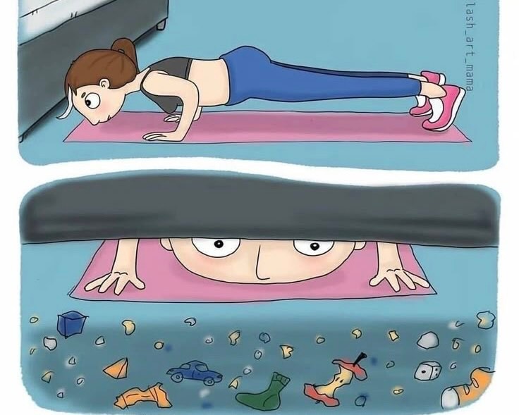 当你在家锻炼时：meme