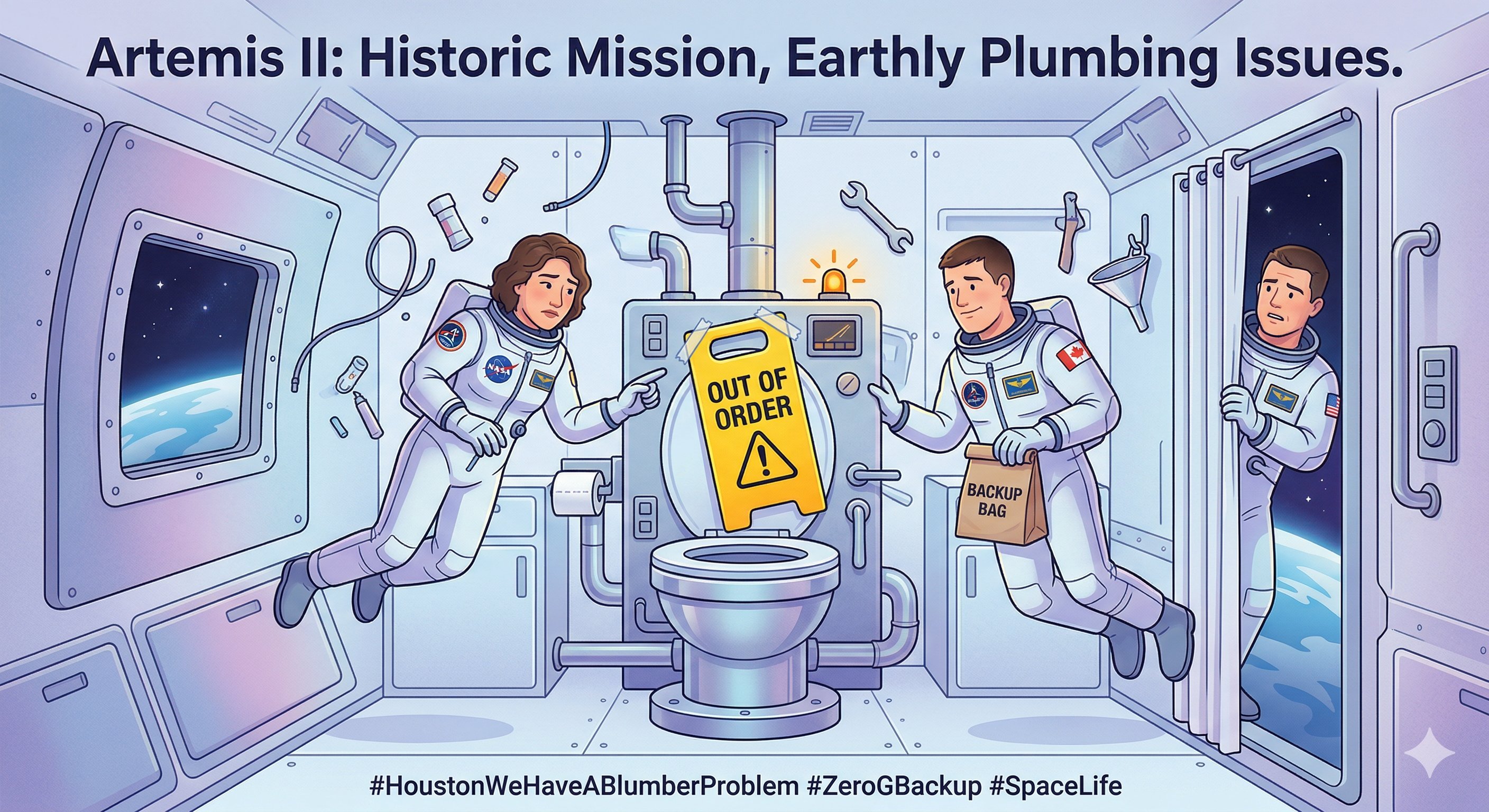 阿尔忒弥斯2号阿尔忒弥斯二号载人掠月任务 休斯顿，我们遇到了……卫生间故障就在这