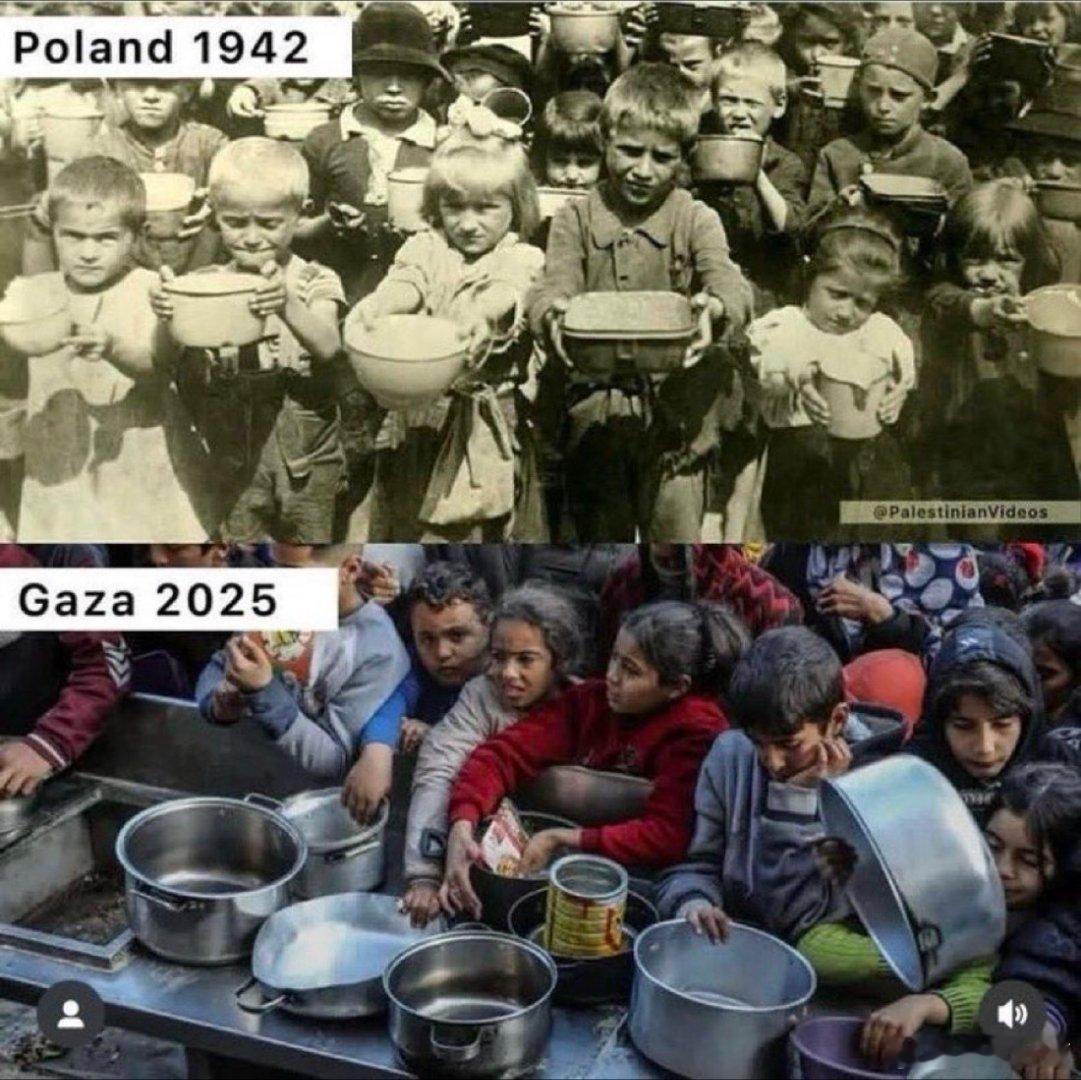 兄弟们，再重温下这张经典图当年纳粹屠杀幸运者的后代们，现在也成了纳粹，而且比纳粹