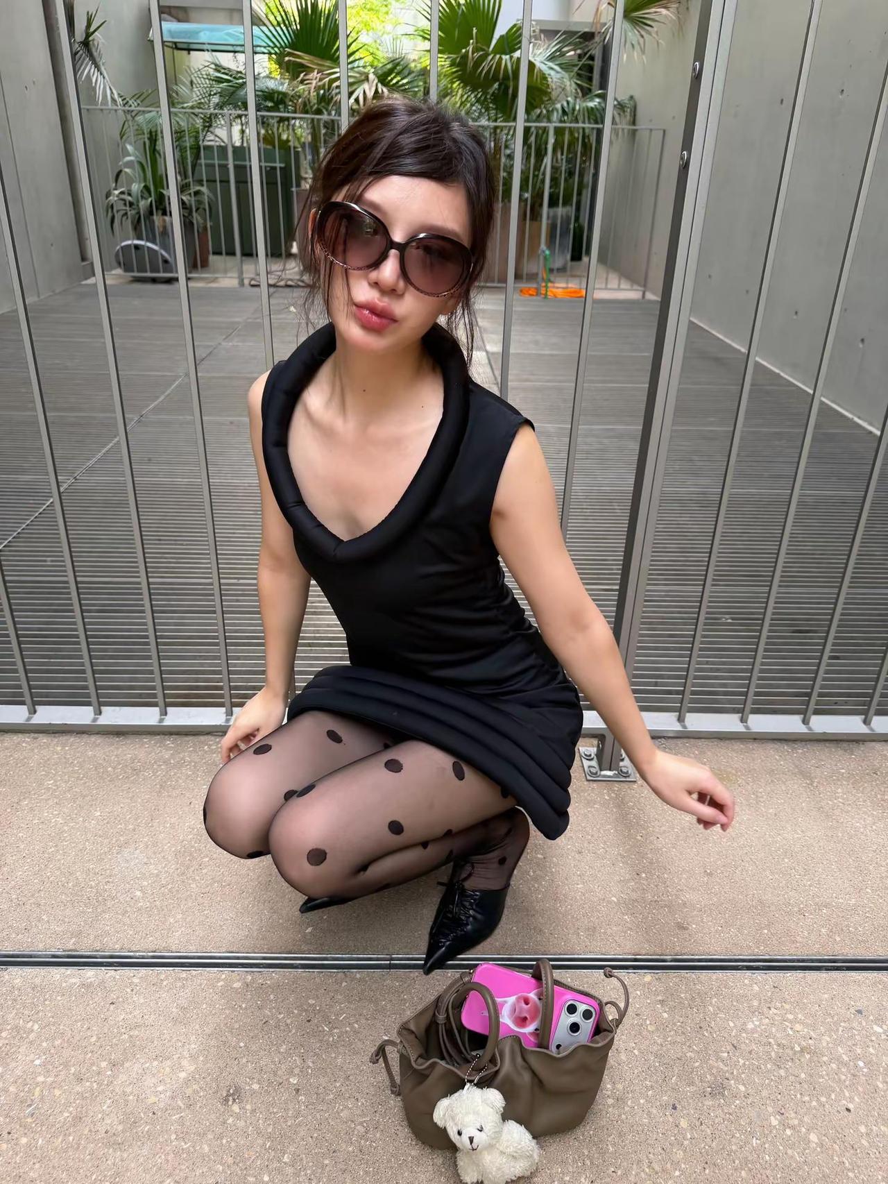 🧑🏻‍🩰。不用力也很好看 一周不重复穿搭 波点黑丝