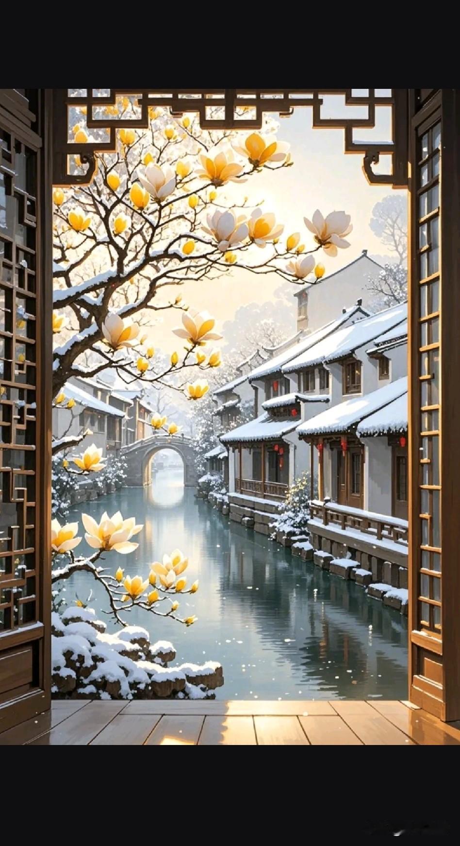 《云水禅心听雪落》

小斋独坐，炉火初红。窗外雪落无声，天地一白。忽忆山中旧事，