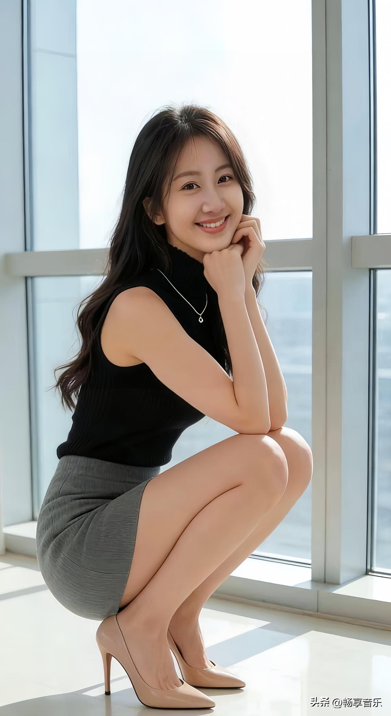 谁懂啊！窗边的小姐姐也太甜了，笑起来自带柔光，甜度超标，治愈感满满的！🍬甜笑萌